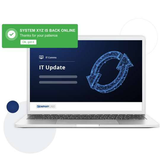 IT outage notification on desktop