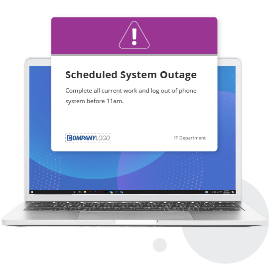 scheduled system outage alert